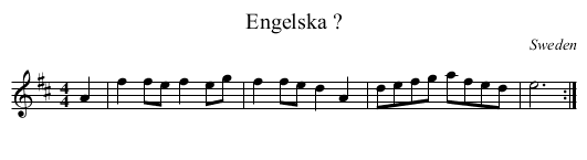 Engelska ? - staff notation
