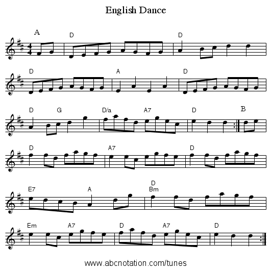 English Dance - staff notation