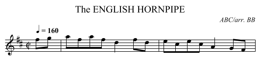 ENGLISH HORNPIPE, The - staff notation