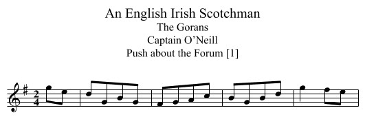 English Irish Scotchman, An - staff notation