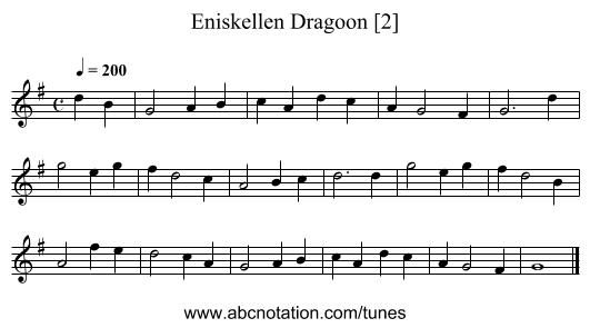 Eniskellen Dragoon [2] - staff notation
