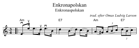 Enkronapolskan - staff notation