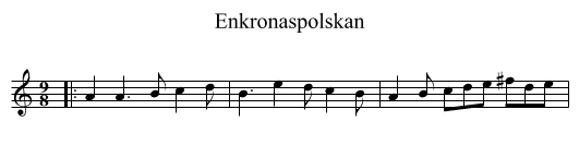 Enkronaspolskan - staff notation