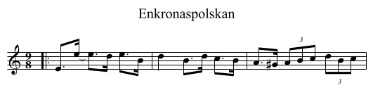 Enkronaspolskan - staff notation