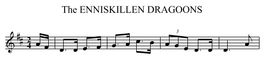 ENNISKILLEN DRAGOONS, The - staff notation