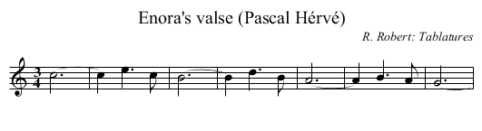 Enora's valse (Pascal Hérvé) - staff notation