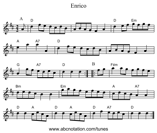 Enrico - staff notation