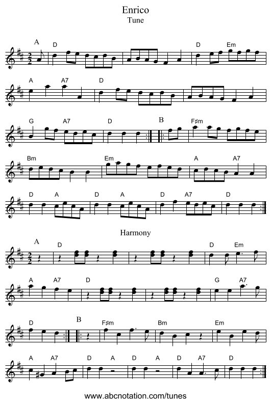 Enrico - staff notation