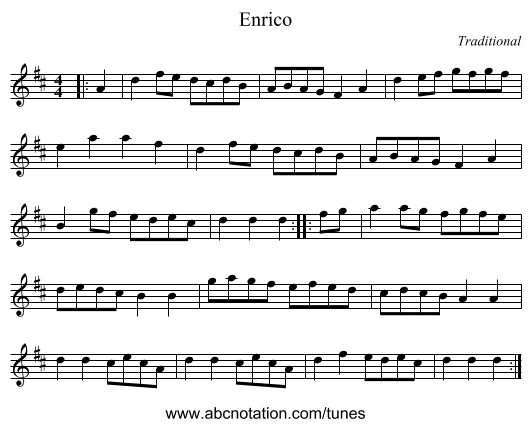 Enrico - staff notation
