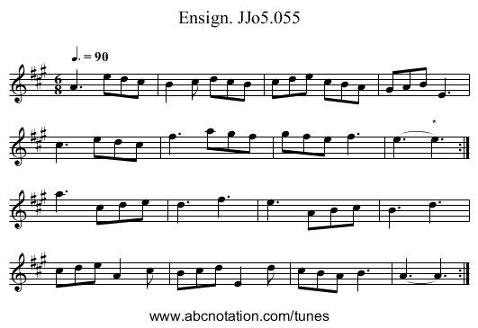 Ensign. JJo5.055 - staff notation