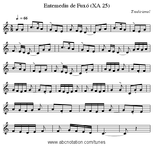 Entemediu de Fuxó (XA 25) - staff notation