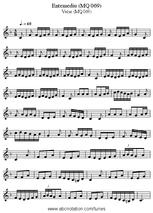 Entemediu (MQ 069) - staff notation