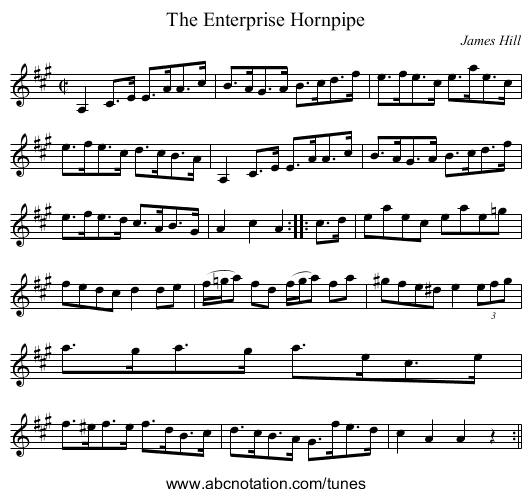 Enterprise Hornpipe, The - staff notation