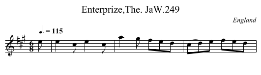 Enterprize,The. JaW.249 - staff notation