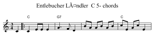 Entlebucher LÃ¤ndler  C 5- chords - staff notation