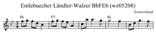 Entlebuecher Ländler-Walzer BbFEb (wz05208) - staff notation