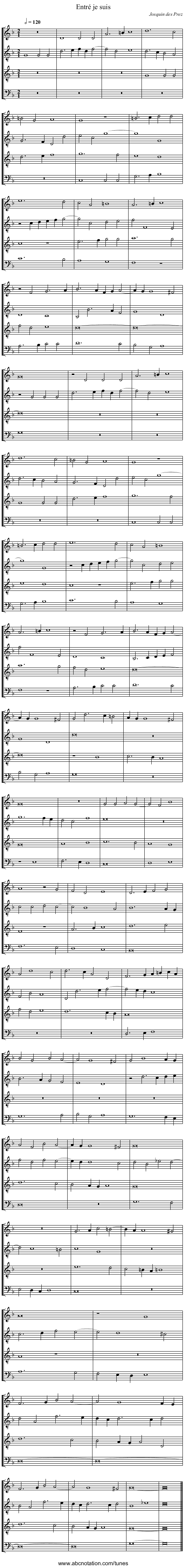 Entré je suis - staff notation