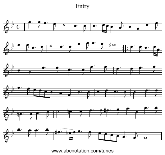 Entry - staff notation