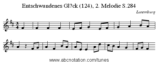 Entschwundenes Gl?ck (124), 2. Melodie S.284 - staff notation