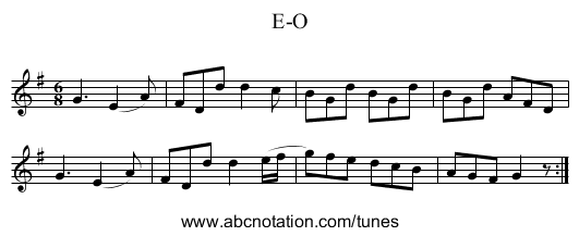 E-O - staff notation