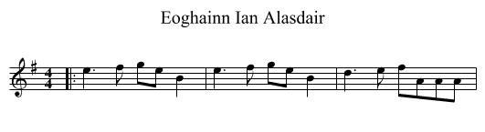 Eoghainn Ian Alasdair - staff notation