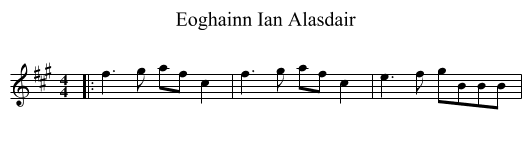 Eoghainn Ian Alasdair - staff notation