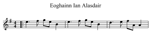 Eoghainn Ian Alasdair - staff notation