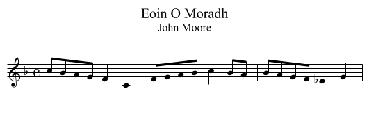 Eoin O Moradh - staff notation