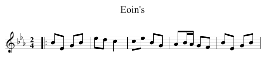 Eoin's - staff notation