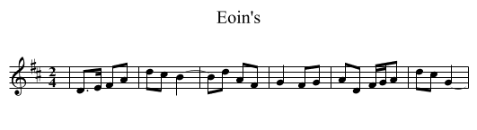 Eoin's - staff notation