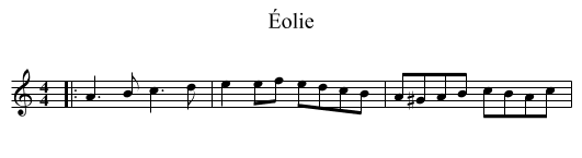 Éolie - staff notation