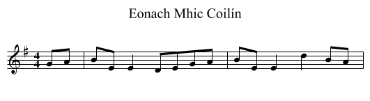 Eonach Mhic Coilín - staff notation