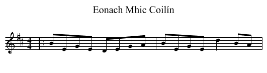 Eonach Mhic Coilín - staff notation