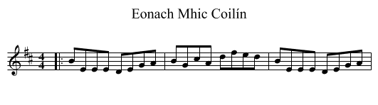 Eonach Mhic Coilín - staff notation