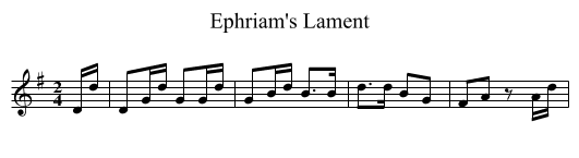 Ephriam's Lament - staff notation
