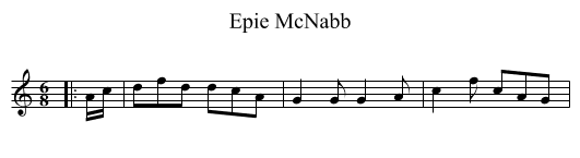 Epie McNabb - staff notation