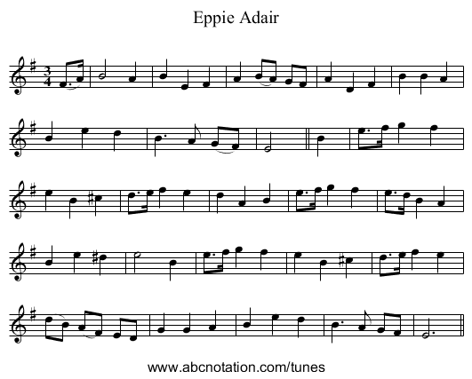 Eppie Adair - staff notation
