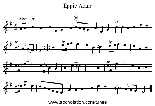 Eppie Adair - staff notation