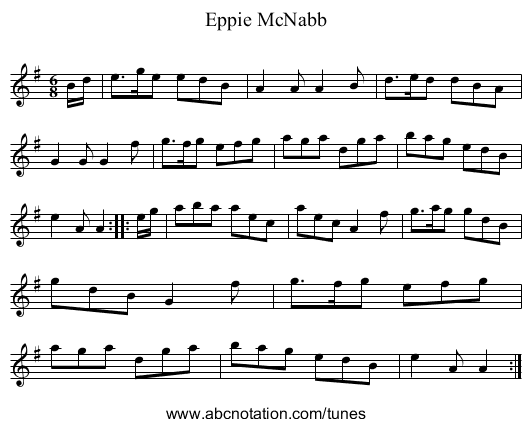 Eppie McNabb - staff notation