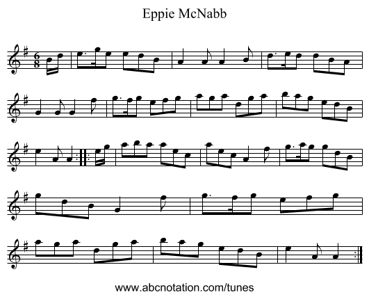 Eppie McNabb - staff notation
