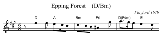 Epping Forest    (D/Bm) - staff notation