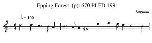 Epping Forest. (p)1670.PLFD.199 - staff notation
