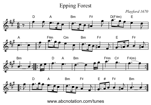 Epping Forest - staff notation