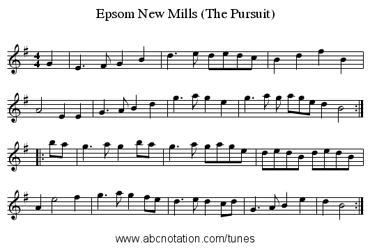Epsom New Mills (The Pursuit) - staff notation