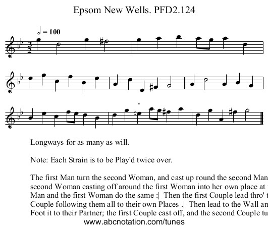 Epsom New Wells. PFD2.124 - staff notation