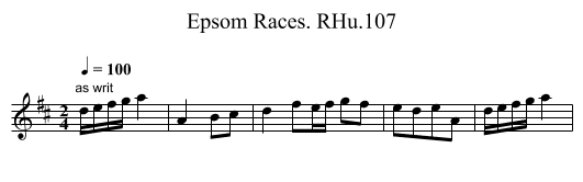 Epsom Races. RHu.107 - staff notation