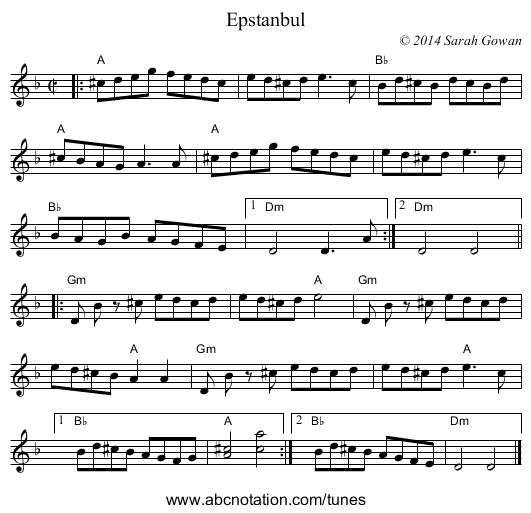 Epstanbul - staff notation