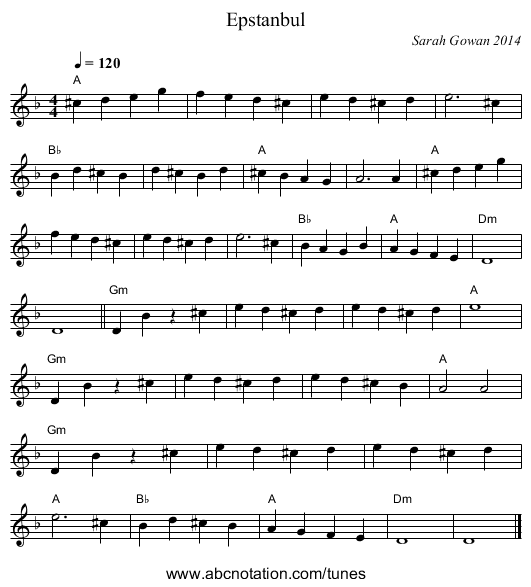 Epstanbul - staff notation