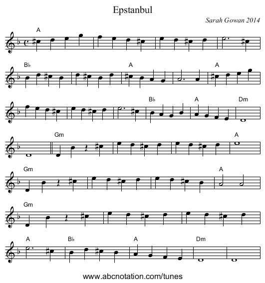 Epstanbul - staff notation