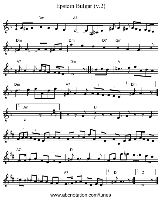 Epstein Bulgar (v.2) - staff notation